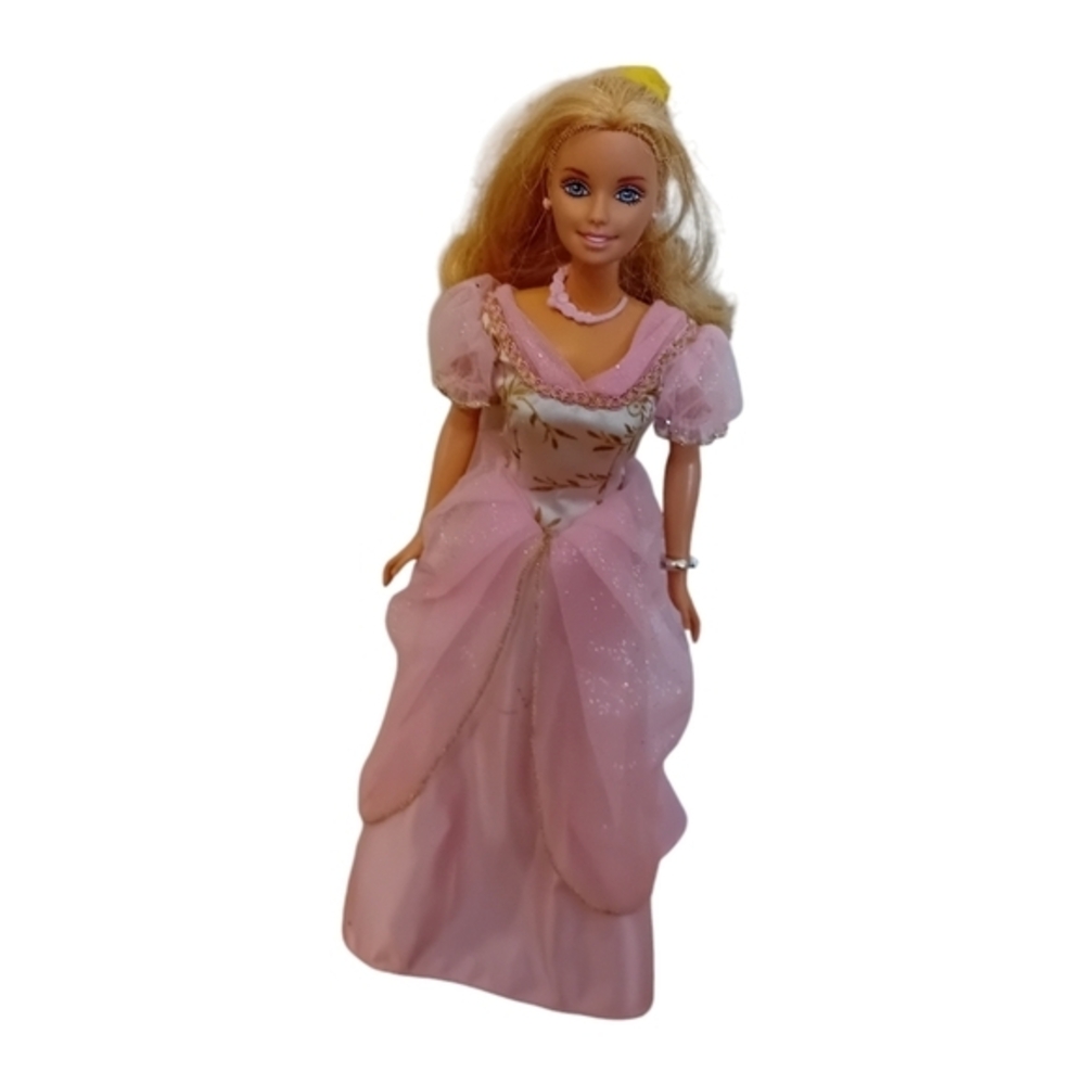 Vintage 1999 Mattel Barbie PinkPrincess Blonde Caucasian Fashion Doll Fancy Gown